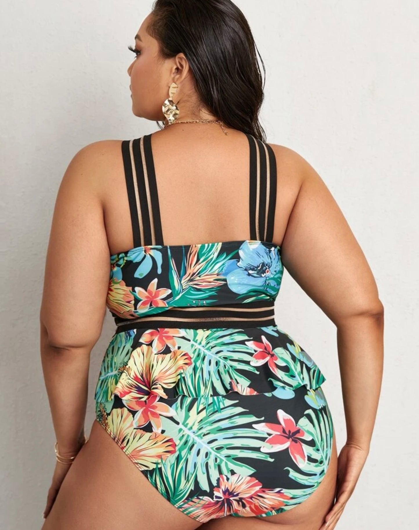 Tropical swimsuit one piece