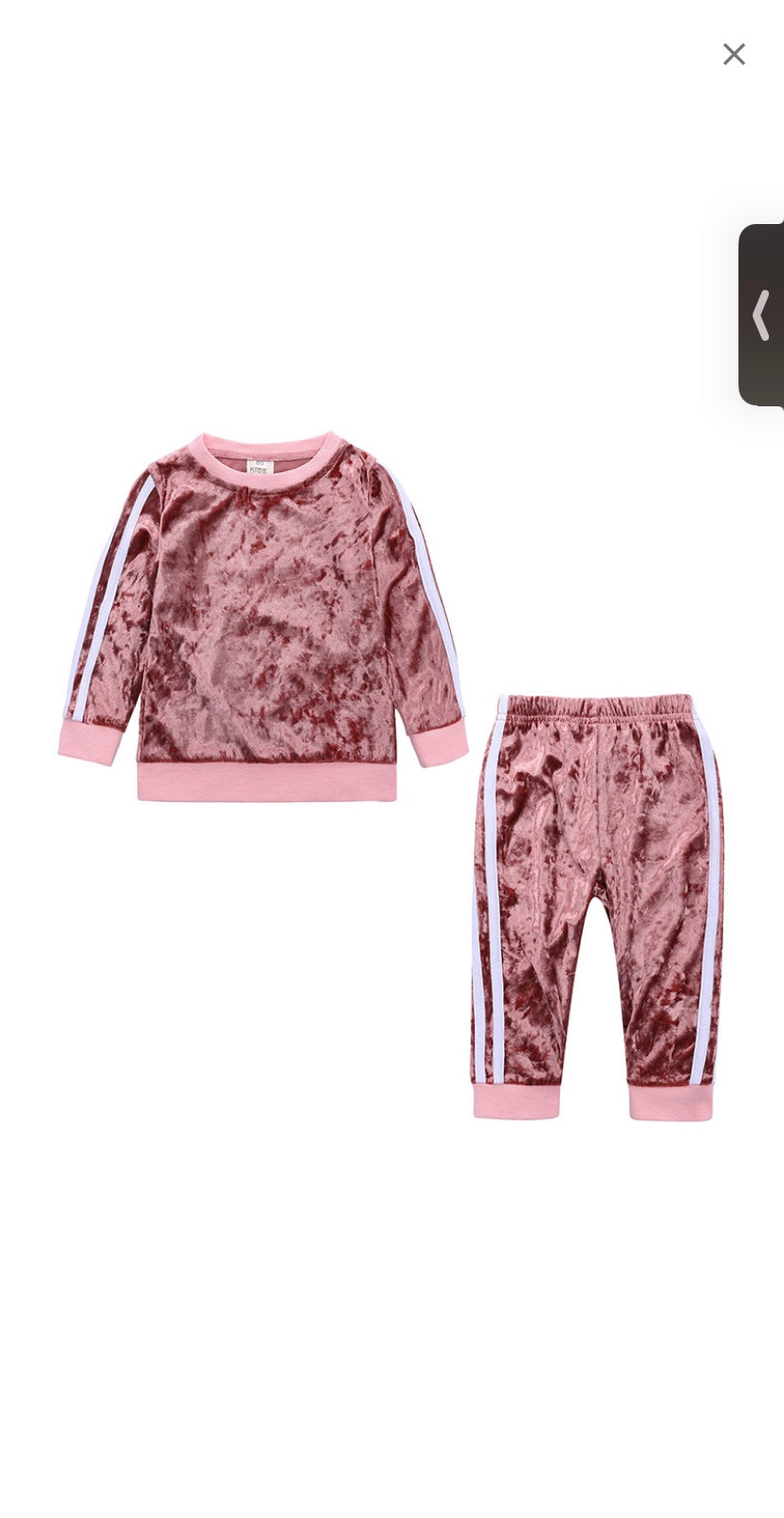 Casual girl velvet two piece set