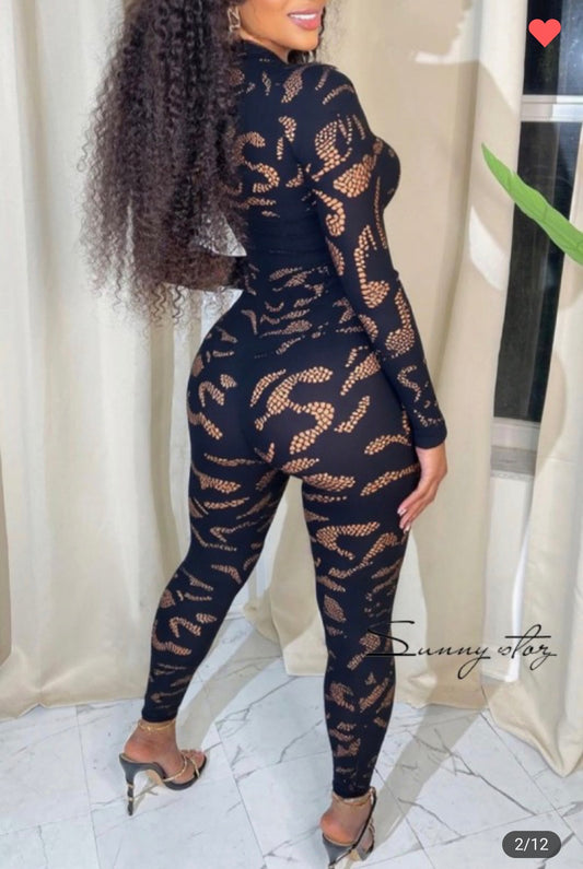 Sexy one piece mesh fit