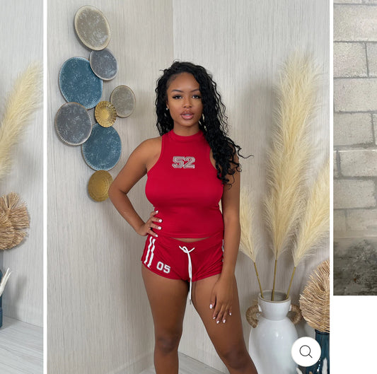 52 tank top and mini short set