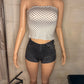 Polka dot tube top and shorts set