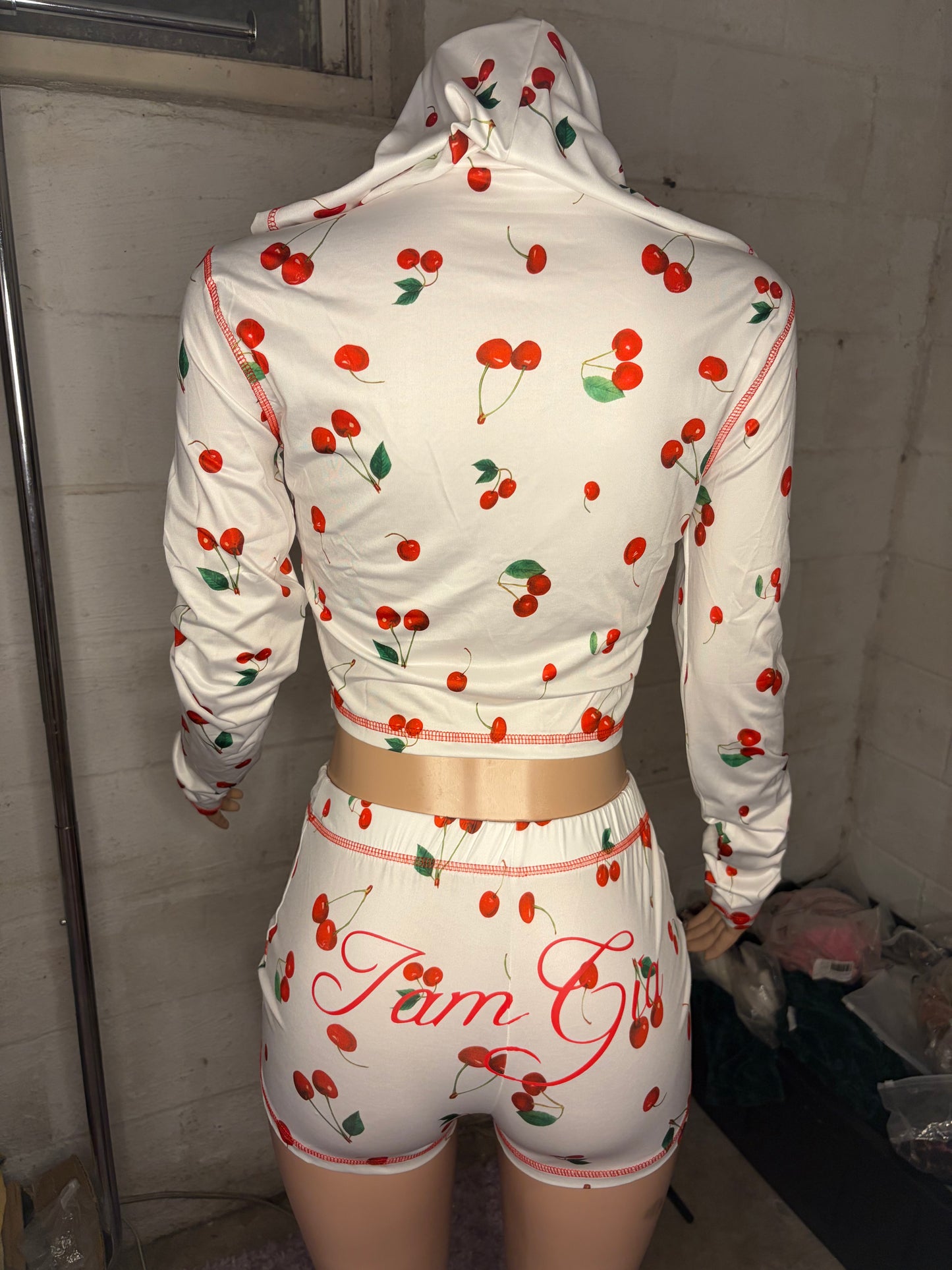 Cherry short two piece sets