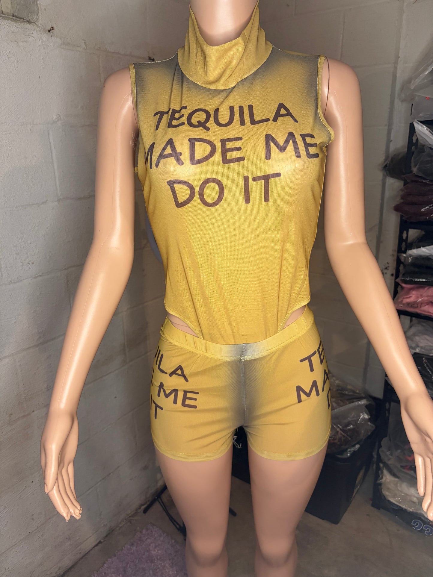 Women turtle neck bodysuit shirt set