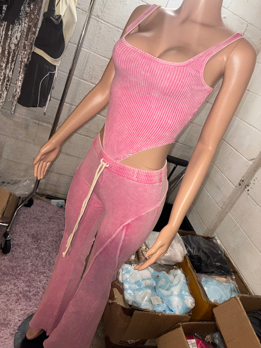 Top bodysuit with boot cut pants