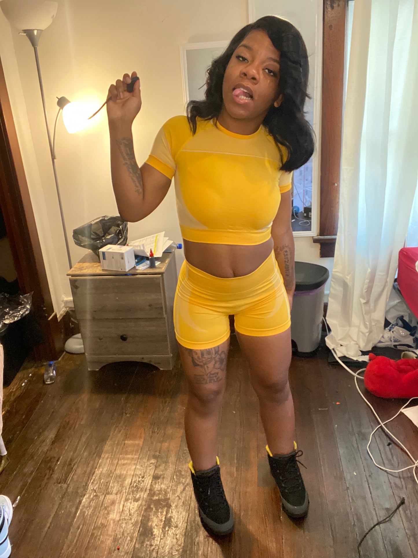 Ultra seamless biker shirt set