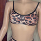 Leopard print bra and fitted shorts set