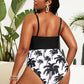 Palm tree one piece swimsuit