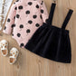 Cherry pink n black two piece set